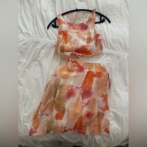 Hersy- Small Sleeveless Watercolor Dress Top and skirt tie together